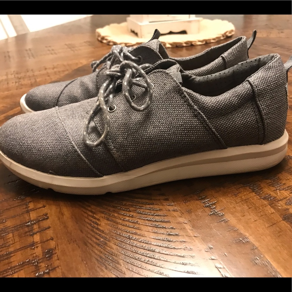 TOMS Gray Lace Up Sneakers